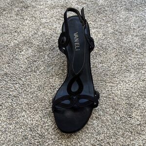 Vaneli Black Strappy Sandals